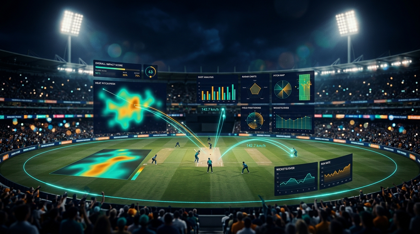 Cricket analytics stadium visualization